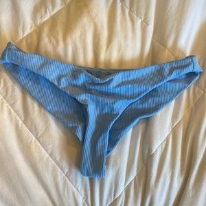 Blue ribbed Frankies Bikinis bottoms